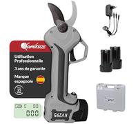 KAMIKAZE KV295. Forbice elettrica professionale per uso su vigneto e frutta in legno tenero. Taglio 25 mm. 14,4 V. 2,5 Ah. Fino a 6 ore di batteria. Due batterie al litio incluse.