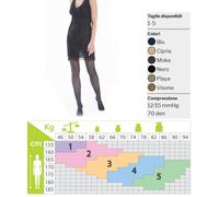 Kàmila KAMILA COLLANT MAGLIA RETE FASHION 70 DENARI VISONE 4 12/15 MMHG