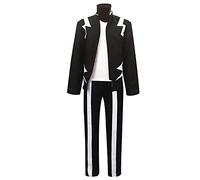 Kaminari Denki Costume Cosplay Con Parrucca MHA Costume di Halloween Nero Uniforme Set Completo Anime Gioco di Ruolo Abiti Partito Carnevale Suit