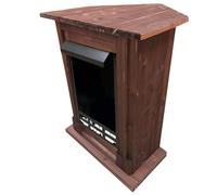 Kaminbau Mierzwa Camino decorativo per camino, ad angolo, modello Madrid, noce adatto per camini