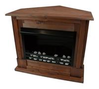 Kaminbau Mierzwa Camino decorativo per camino, ad angolo, modello Rafael, noce adatto per camini