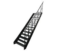 Kaminbau Mierzwa Scala in acciaio di alta qualità con ringhiera destra, completamente antracite, RAL 7016/15 gradini (larghezza 1000 mm) (altezza 285 cm), resistente alle intemperie, scala da giardino