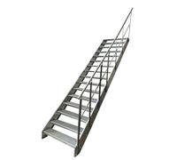 Kaminbau Mierzwa Scala in acciaio di alta qualità con ringhiera destra completamente zincata/16 gradini (larghezza 1000 mm) (altezza 304 cm) resistente alle intemperie