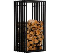 CLP Porta legna Irving in metallo nero opaco, robusto, verniciato a polvere 40x50x100 cm