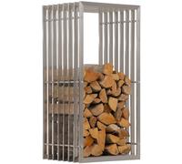 CLP Porta Legna In Metallo Irving In Acciaio Inox I Porta Legna Robusto E Fatto A Mano I Porta Legna Con Funzione Di Panca, Dimensione:40x50x100 cm
