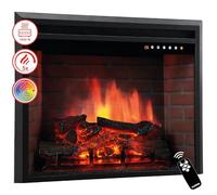 KAMINIO Camino elettrico LUCA - Camino elettrico a incasso con riscaldamento, effetto fiamma 3D, 12 colori di fiamma, telecomando (23 pollici)