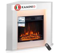 KAMINIO® Matti ANGOLARE Bianco Camino elettrico da appoggio