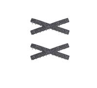 Kamipita Cross X Mini Type, 2 fermagli per capelli antimacchia, 5 x 2,1 cm, colore nero tinta unita