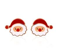 Kamise Orecchini a perno natalizi da donna, in argento Sterling 925, con fiocco di neve, renna, Babbo Natale, 8/10 mm, piccoli orecchini a perno per cartilagine, regalo per la vigilia di Natale