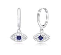 Kamise Orecchini pendenti in argento 925, in argento Sterling 925, con piuma/colomba della pace/succhietto del diavolo, orecchini da donna, ipoallergenici con zirconi, gioiello neutro, stile freddo