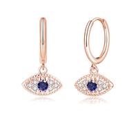 Kamise Orecchini pendenti in argento 925, in argento Sterling 925, con piuma/colomba della pace/succhietto del diavolo, orecchini da donna, ipoallergenici con zirconi, gioiello neutro, stile freddo