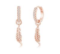 Kamise Orecchini pendenti in argento 925, in argento Sterling 925, con piuma/colomba della pace/succhietto del diavolo, orecchini da donna, ipoallergenici con zirconi, gioiello neutro, stile freddo