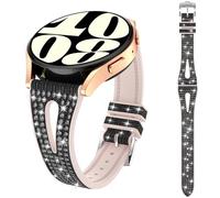 Kamita Brillantini Cinturino Compatibile con Samsung Galaxy Watch 7 6 5 4 FE/Galaxy Watch6 Classic/Watch5 Pro, Cinturini in Diamante Silicone Scintillante Ricambio Strap per Donne e Ragazze (Nero)
