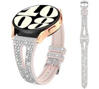 Kamita Brillantini Cinturino Compatibile con Samsung Galaxy Watch 7 6 5 4 FE/Galaxy Watch6 Classic/Watch5 Pro, Cinturini in Diamante Silicone Scintillante Ricambio Strap per Donne e Ragazze (Argento)