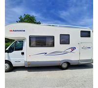 kamiustore Adesivo Adria Adriatik Izola per Camper in Vinile - 7 Adesivi componibili con possibilità di Personalizzazione (Grigio Chiaro/Blu/Rosso)
