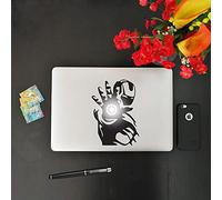 kamiustore Adesivo Iron Man Replica per MacBook Notebook e Pc Portatile - Sticker in Vinile Prespaziato (Nero, 13'')