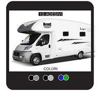 kamiustore Adesivo MC Louis MOD: Frecce per Camper in Vinile prespaziato - Kit 8 Adesivi componibili (Blu/Verde)