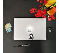 Kamiustore Adesivo per Macbook Notebook Pc Portatile Modello Super Mario in Vinile Prespaziato Sticker Nero 6,6 x 13 cm