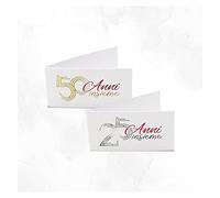 kamiustore Bigliettini Anniversario di Matrimonio personalizzati mod. 25-50 Anni Insieme con Nome e Data - in set da 20, 50, 100, pezzi (20 bigliettini)