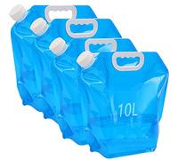 Kamiya 4PCS 10L Taniche Pieghevoli per Acqua, Tanica dell'Acqua Trasportabile, Tanica Acqua Campeggio,per Campeggio,Escursionismo e Picnic