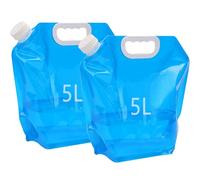 Kamiya Tanica per acqua pieghevole da 5 l, con coperchio denso, tanica flessibile per acqua, 5 litri, senza BPA, per campeggio all'aperto (2 x 5 l)