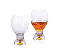 KAMMAK Set di 2 bicchieri da whisky in cristallo da 410 ml, senza stelo, per brandy, vino, vodka, tequila, bicchierini trasparenti, bicchieri da liquore, per feste, matrimoni, anniversari (XY048)