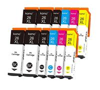 kamo 26XL (Pacco da 12) cartucce Compatibili con Epson 26 XL - per Expression Premium XP-510 XP-520 XP-600 XP-605 XP-610 XP-615 XP-620 XP-625 XP-700 XP-710 XP-720 XP-800 XP-810 XP-820