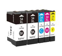 Kamo 34XL Multipack Compatibile con Epson 34 o Epson 34XL Cartuccia Inchiostro, per Epson Workforce Pro WF-3725, WF-3720, WF-3725DWF, WF-3720DWF (2 Nero, 1 Ciano Magenta/Giallo)