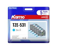kamo 5 nastri compatibili con Brother P-touch 12 mm 0.47 nastri TZe-531 TZe531 TZ-531 TZ531 laminato blu, per etichettatrice PT-P300BT PT-H100R PT-H110 PT-H110 PT-P700 PT-D410 PT-H200