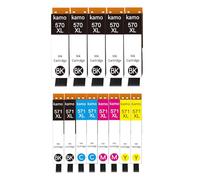 kamo 570 571 XL Cartucce d'inchiostro compatibili con Canon PGI570 CLI571 CLI-571XL CLI-571XL CLI-571XL (confezione da 13), per Pixma TS5050, TS5055, MG5750, MG5751, MG6850, MG6851, MG7750, MG751