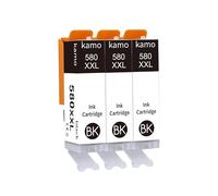 kamo 580 cartucce XXL (confezione da 3) compatibili con cartucce Canon PGI-580XXL Multipack per Pixma TS705 TS6350 TR8550 TS6150 TS6351 TR7550 TS6250 TS6151 TS6250 TS6251 TS8350