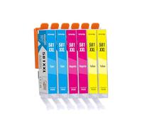kamo 581 XXL (confezione da 6) cartucce multiple compatibili con Canon CLI-581XXL - per Pixma TS705 TS6350 TR8550 TS6150 TS6351 TR7550 TS6250 TS6151 TS6250 TS6251, TS6350, TS6351, TS6351, TS8150