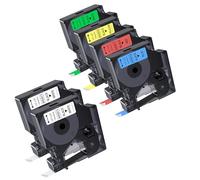 kamo 6 nastri compatibili con Dymo D1 45013 45016 45017 45018 45019 (12 mm x 7 m), per LabelManager 120P 160 LabelPoint 100 150 200 LabelWriter 400 450 DUO