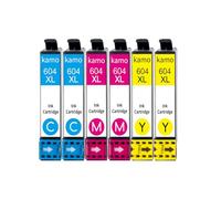 kamo 604XL (Pacco da 6) cartucce Compatibili con Epson 604 XL - per Expression Home XP-2200 XP-2205 XP-4200 XP-4205, Workforce WF-2910 WF-2930 2950