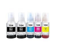 kamo Confezione da 5 cartucce multiple compatibili con Epson 104 - per ET-4850 ET-4856 ET-4800 ET-2870 ET-2850 ET-15000 ET-4750