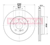 KAMOKA 2x Disco Ø300mm Posteriore Ventilato per Mercedes-Benz Modello T