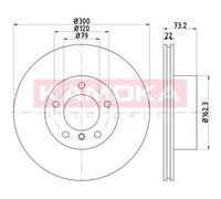 KAMOKA 2x Disco Freni Anteriore Ø300 MM Ventilato per BMW 3er Tour F31 318d 316d