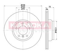 KAMOKA 2x Disco Freni Anteriore Ø330 MM Ventilato per BMW 3er Tour E91 320d 325d