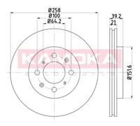 KAMOKA 2X Disco Freno Anteriore Ø258 Mm Per Honda Jazz III GE 1.2 1.3I GD_ GE3
