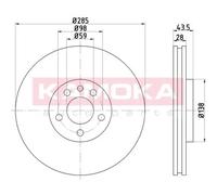KAMOKA 2X Disco Freno Anteriore Ø285 Mm Per Peugeot 807 E 2.0 HDi 2.2 Expert