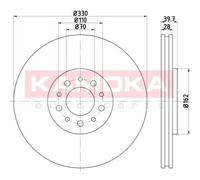 KAMOKA 2X Disco Freno Anteriore Ø330Mm Per Alfa Romeo Giulietta 940 1.4 TB 1.6