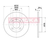 KAMOKA 2x Disco Freno Posteriore Ø232 MM Pieno per Seat Ibiza II 6K1 1.4i 1.0i