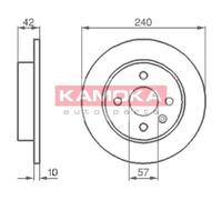 KAMOKA 2X Disco Freno Posteriore Ø240 Mm Per Opel Astra H L48 1.4 1.6 A04 1.2
