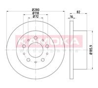 KAMOKA 2X Disco Freno Posteriore Ø280Mm Completo Per Fiat Ducato Furgone 250 120