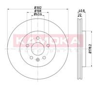2x KAMOKA 103236 Disco freno Posteriore per VOLVO V60 (155, 157) V70 III (135)