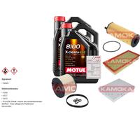 Kamoka Controllo Set 10L Motul 8100 x-Pulire 0W-30 per Di VW Touareg 3.0