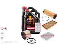 Kamoka Controllo Set 10L Motul 8100 x-Pulire 0W-30 per VW Di Touareg 3.0 V6