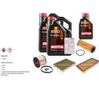 Kamoka Controllo Set 11L Motul 8100 x-Pulire 0W-30 per VW Sistema Touareg 3.0 V6