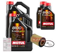 KAMOKA Controllo Set 12 L MOTUL 8100 X-CESS 5W-40 per BMW X5 4.8i xDrive