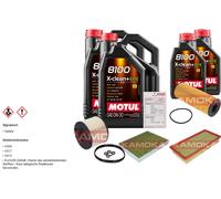 Kamoka Controllo Set 12L Motul 8100 x-Pulire 0W-30 per Per VW Touareg 3.0 V6